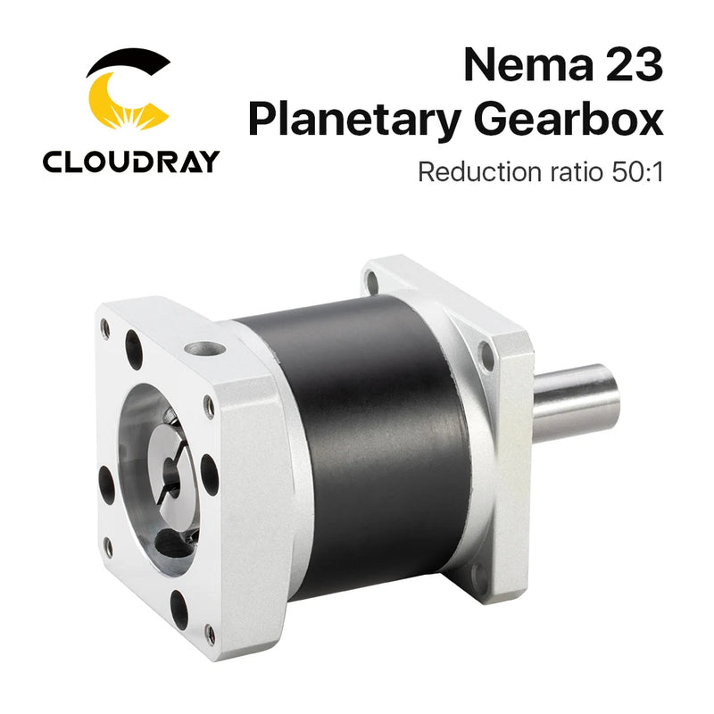 Reductor de velocidad del motor de caja de cambios planetaria Cloudray Nema23 Ratio 50:1 con 