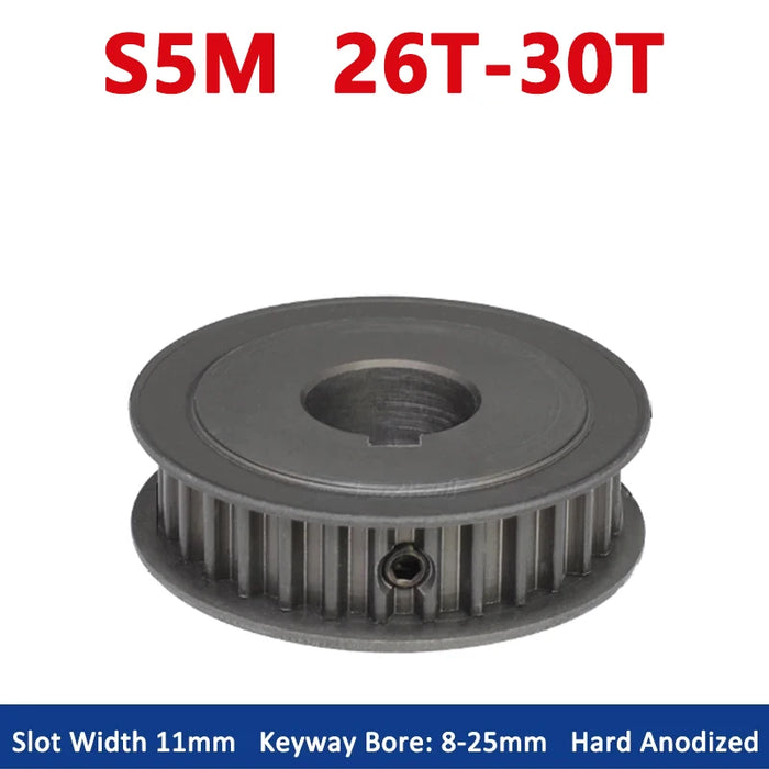 26 28 30 Teeth S5M Timing Pulley 26T 28T 30T Hard Anodized