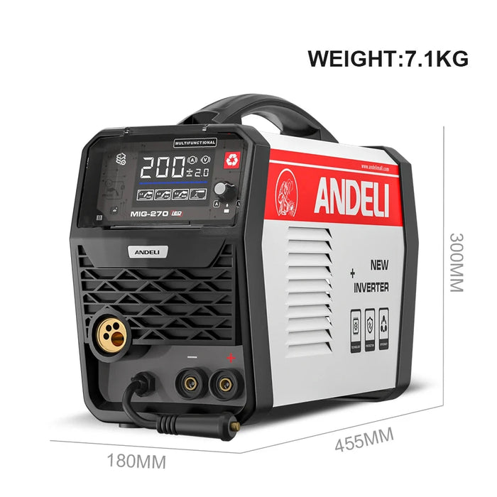 MIG/FCAW/Stick/LIFT TIG Welder with Synergic Control for Precision Welding