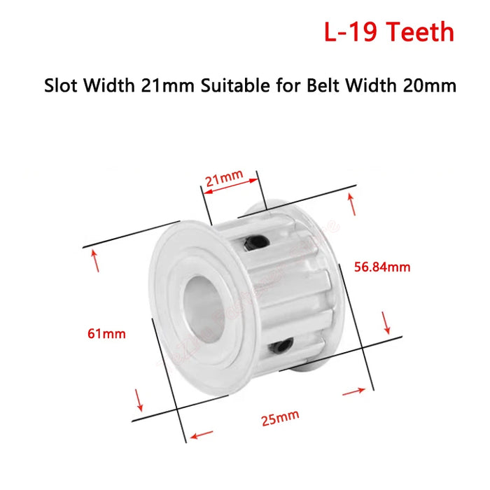 19 Teeth L Timing Pulley - Aluminium Synchronous Wheel