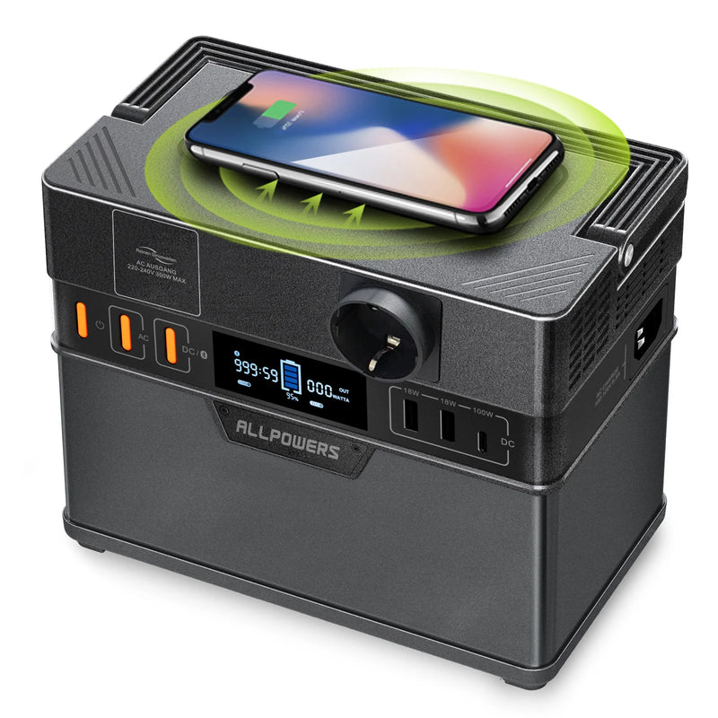 S300 Plus Portable Power Station 300W 288Wh – Pure Sine Wave Solar Generator with 100W USB-C & Bluetooth