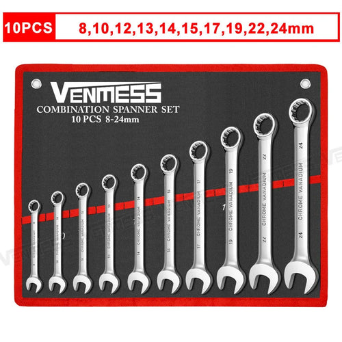 Combination Wrench Set – 12-Point Open and Box End Spanners for Garage & Car Repair