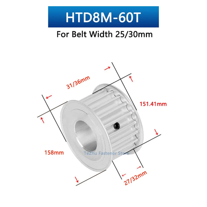 HTD 8M 50 60 polea de distribución de dientes 50T 60T HTD 8M rueda síncrona 