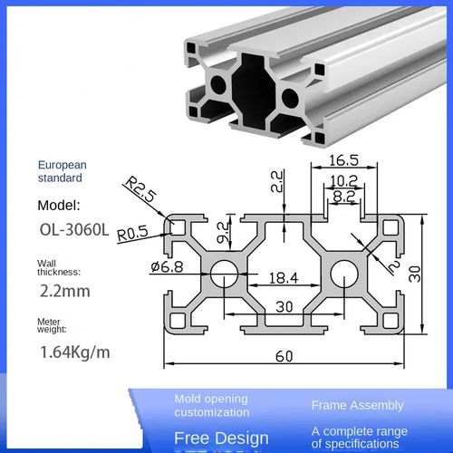 2020 2040 2060 3030 3060 4040 2080 20100 T-Nut-Aluminiumprofil