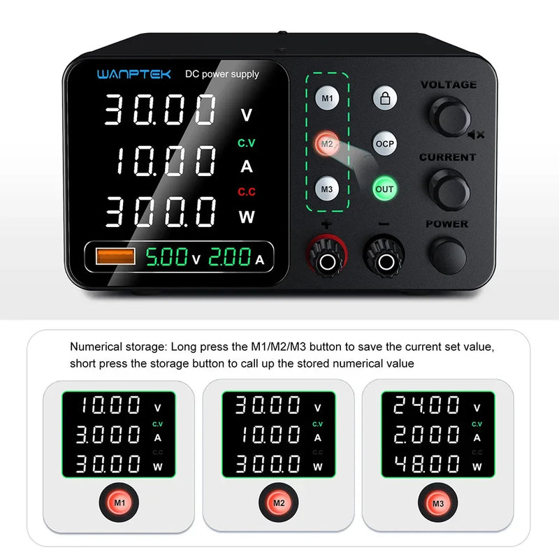 Adjustable Lab DC Power Supply 30V–160V Encoder Control with Memory Function (APS / EPS / TPS Series)
