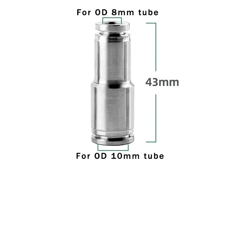 304 Stainless Steel Pneumatic Push-In Fitting – PU Straight / PG Reducer (4–16mm) 10/50/200PCS