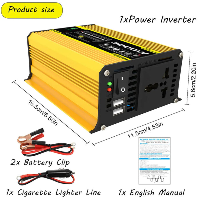 Car Inverter – 300W DC to AC Power Conversion with Multiple Safety Features