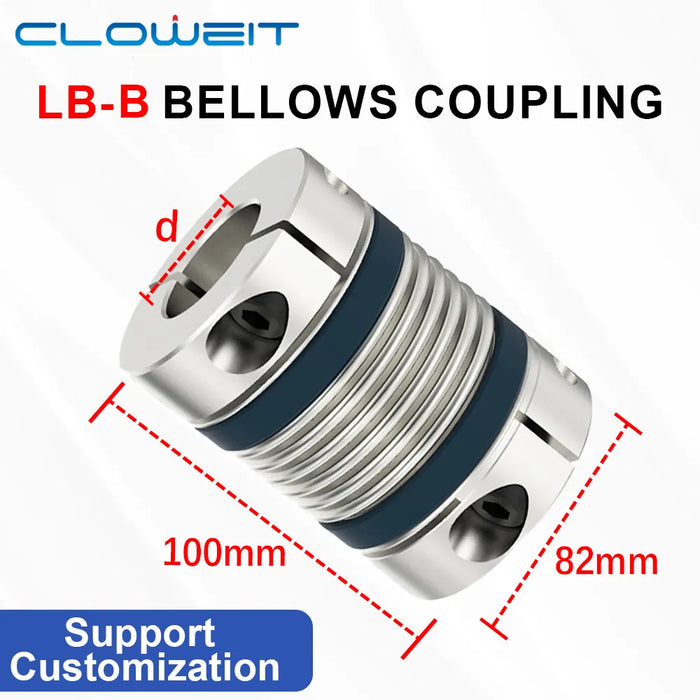 Shaft Coupling CHBG LB B D82L100 – Bellows Flexible Motor Coupler for CNC Machines