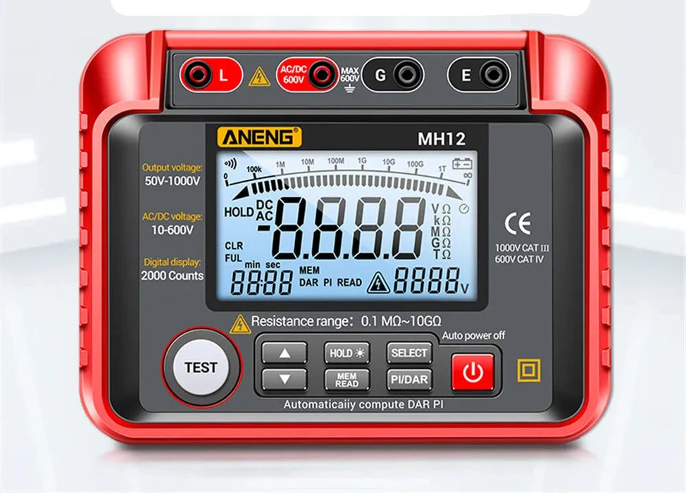 MH12 Digital Megohmmeter High Voltage Insulation Tester