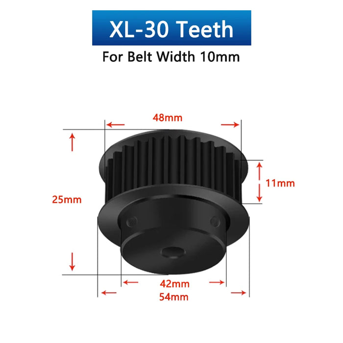 28 30 Zähne XL Schwarz 45# Stahl Zahnriemenscheibe 28T 30T Synchron 