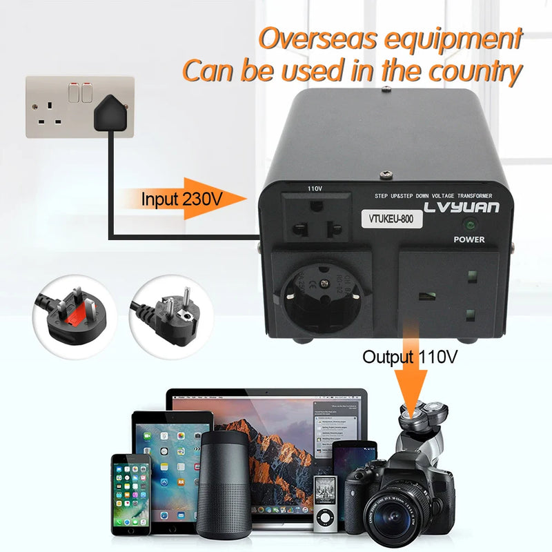 Universal Step-Up/Step-Down Voltage Converter (110V/230V)