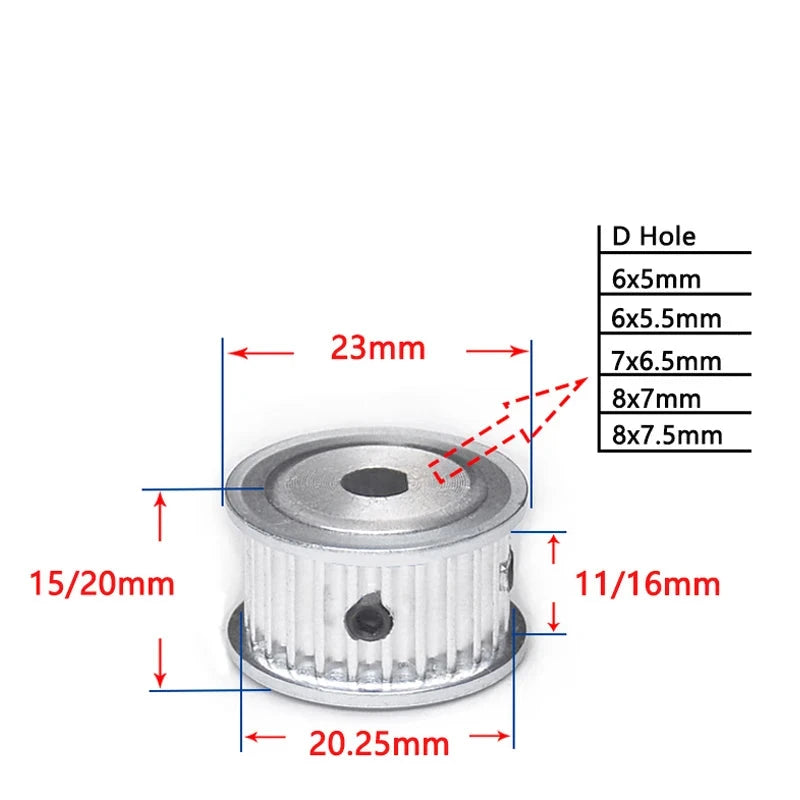 HTD3M 22 Teeth Timing Pulley D Hole 22T Synchronous Wheel