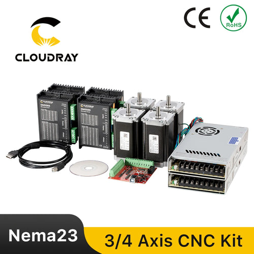Cloudray 3/4 ejes CNC Kit Nema23 3.0Nm controlador de motor paso a paso USB LPT 