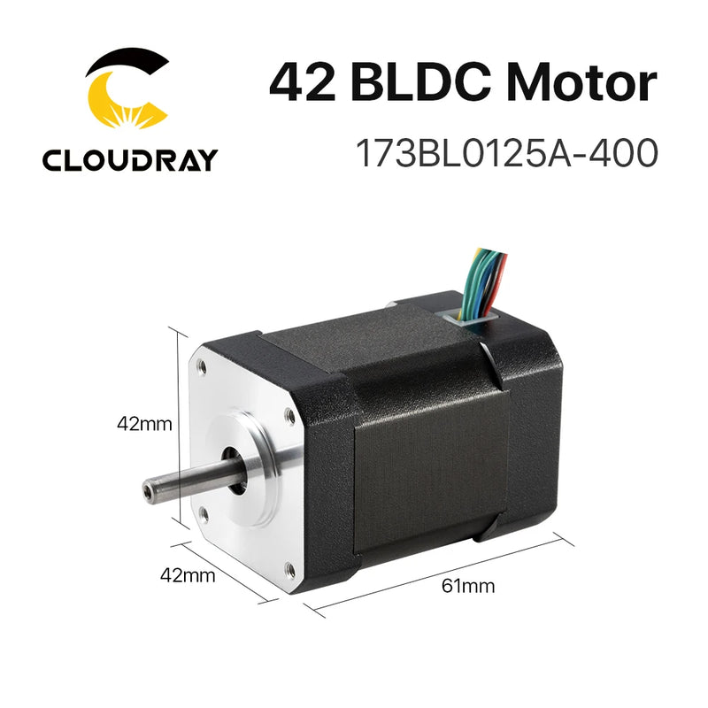 Motor Sin Escobillas Cloudray Nema17 52W 42mm Trifásico 4000Rpm 24VDC Cuadrado 