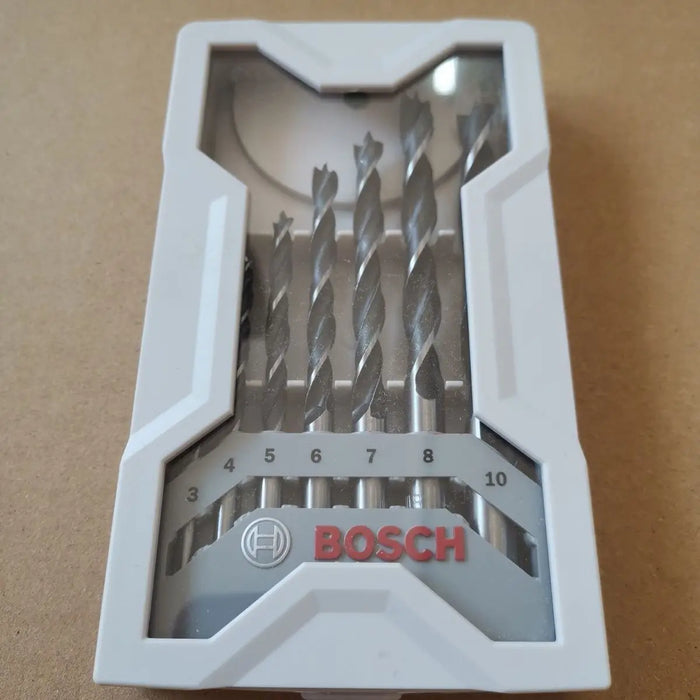 Bosch Professional 7pc Brad Point Wood Drill Bit Set for Soft- and Hardwood