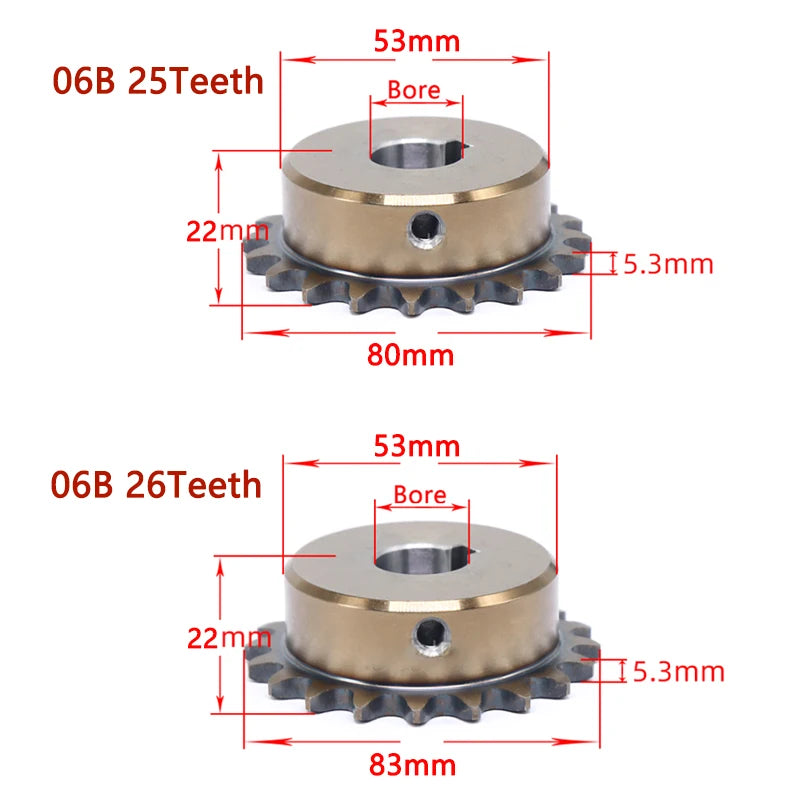 25-36 Teeth 06B Precision Industrial Drive Sprocket Wheel