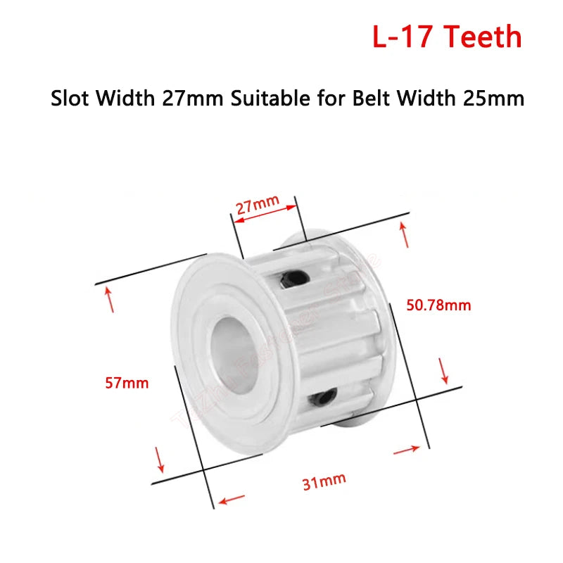 17 Teeth L Timing Pulley - 17T Aluminium Synchronous Wheel for Belt