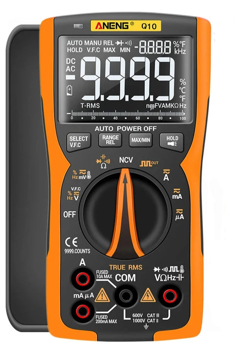 Q10 Digital Multimeter 9999 Counts True RMS Analog Tester