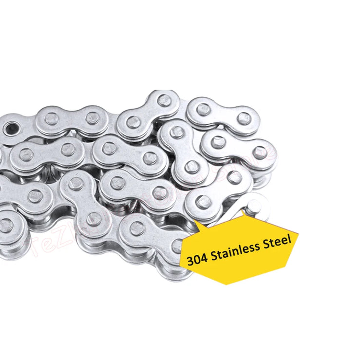 304 Stainless Steel Short Pitch Roller Chain - 1/1.524 Meter (Single Row)