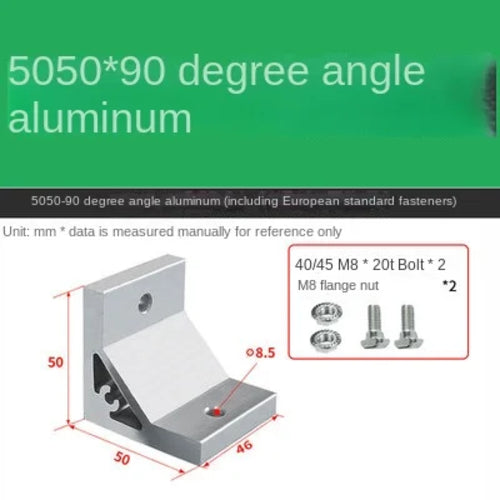 20x20 / 30x30 / 40x40 Aluminum Profile 90-Degree Corner Bracket