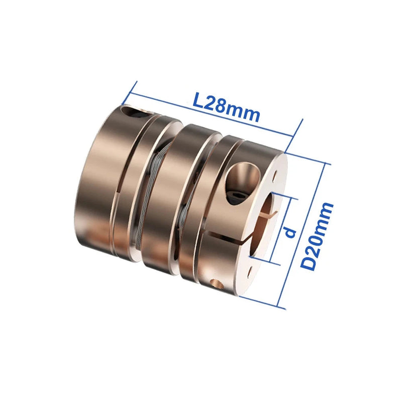 D20L28 Acoplador de disco doble de 3 mm a 8 mm, alta precisión, flexible 