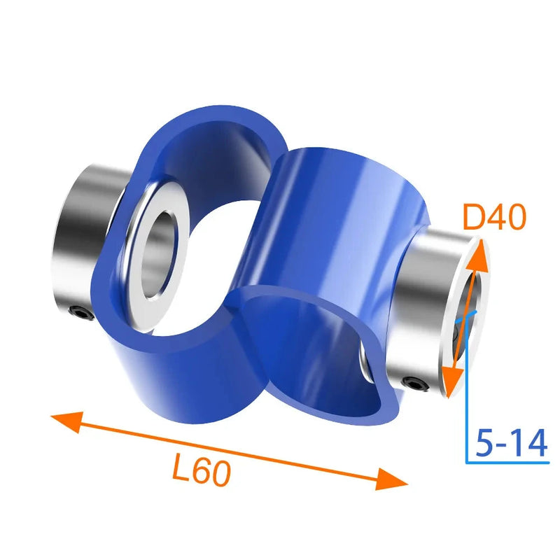 D40L60 8-Shaped Plastic Elastic Coupler – Aluminum Alloy