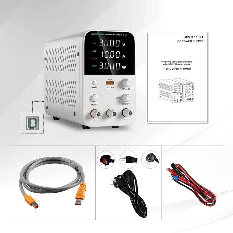 APS3010H / WPS3010H Adjustable DC Power Supply 30V 10A with USB Interface | Digital Lab Bench Power Supply with Memory Function