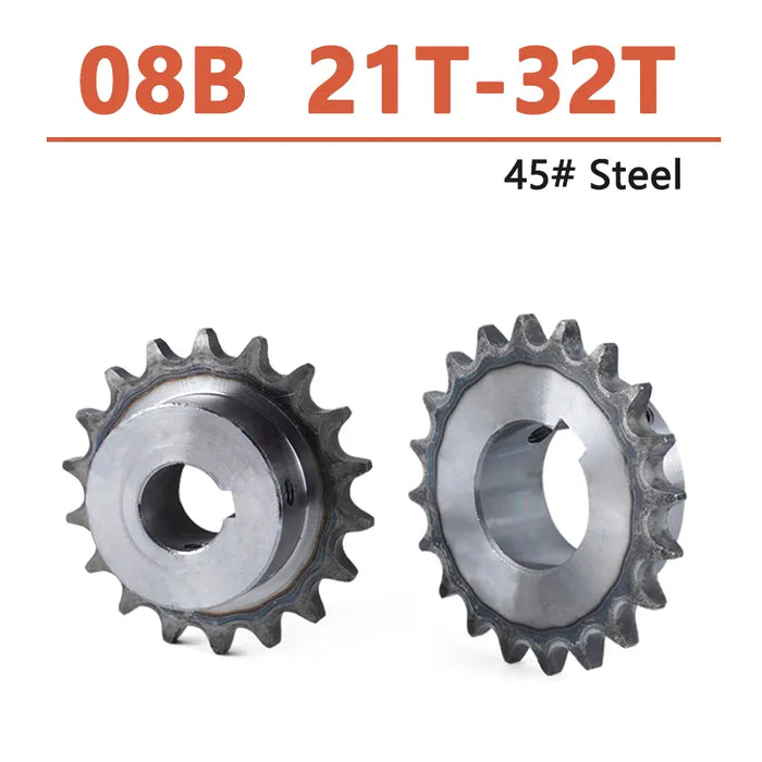 21T-32T 08B Industrial Drive Sprocket Wheel 45# Steel Chain Gear