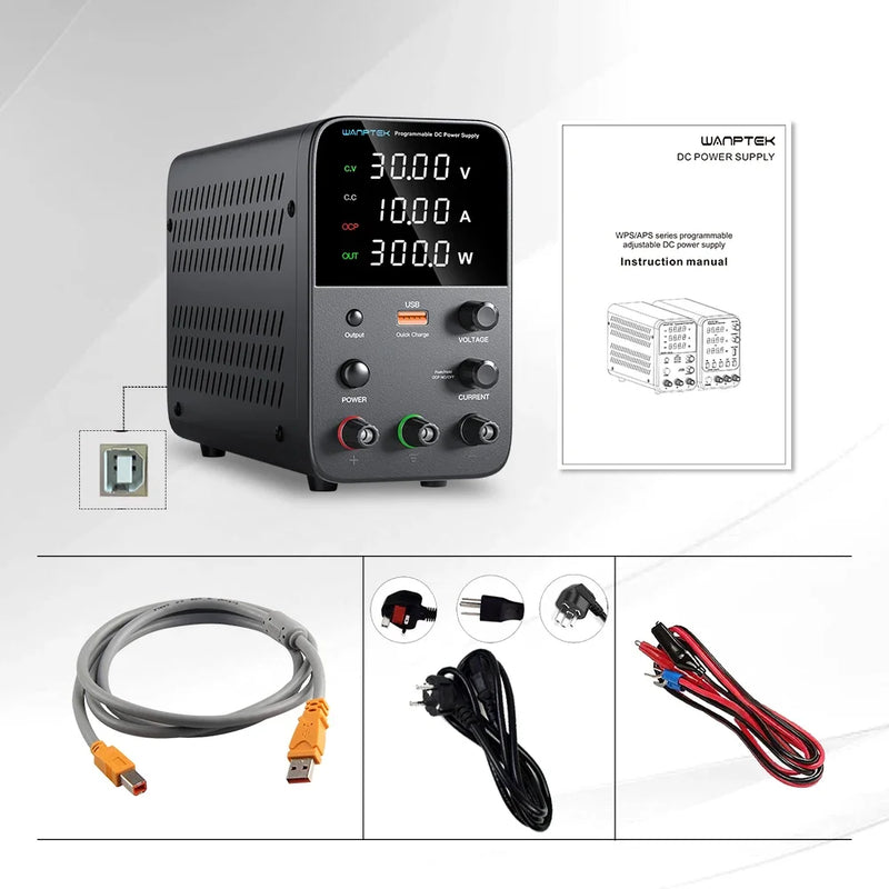 APS3010H / WPS3010H Adjustable DC Power Supply 30V 10A with USB Interface | Digital Lab Bench Power Supply with Memory Function