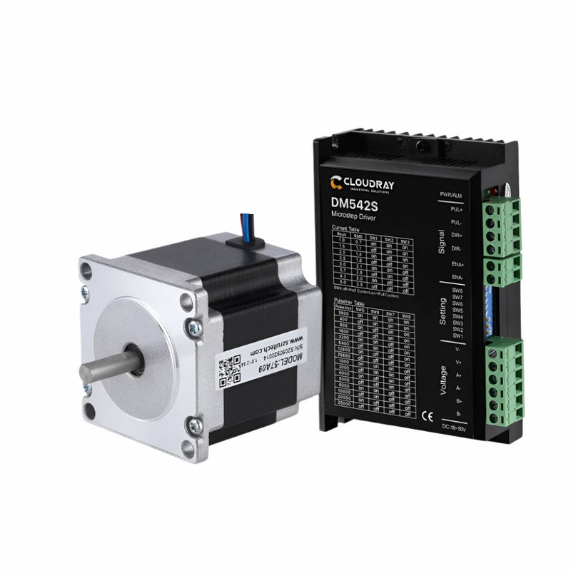 Motor Paso a Paso Cloudray Nema 23 0.9Nm 2.8A 55mm y 1.0A-5.0A 18-50VDC 