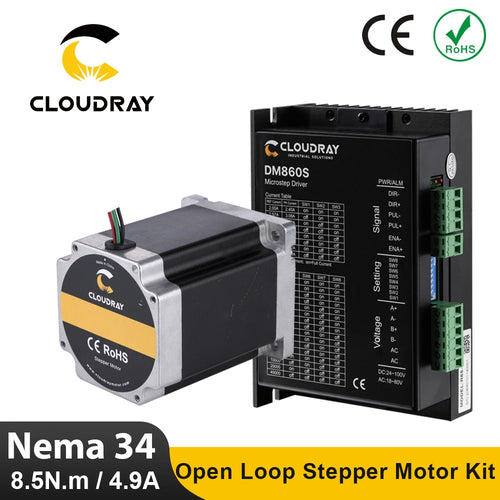 Cloudray Nema 34 Open Loop Stepper Motor 8.5N.m 4.9A 12.7mm Shaft