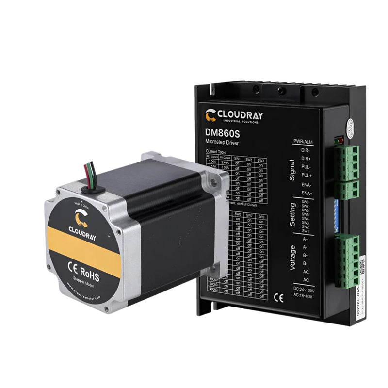 Motor paso a paso de bucle abierto Nema 34 de Cloudray, eje de 8,5 Nm, 4,9 A, 12,7 mm 