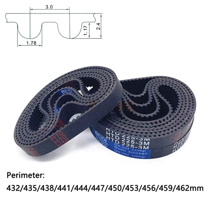 HTD3M Timing Belt - Widths 6mm, 10mm, 15mm, 20mm, Perimeter 432-462mm