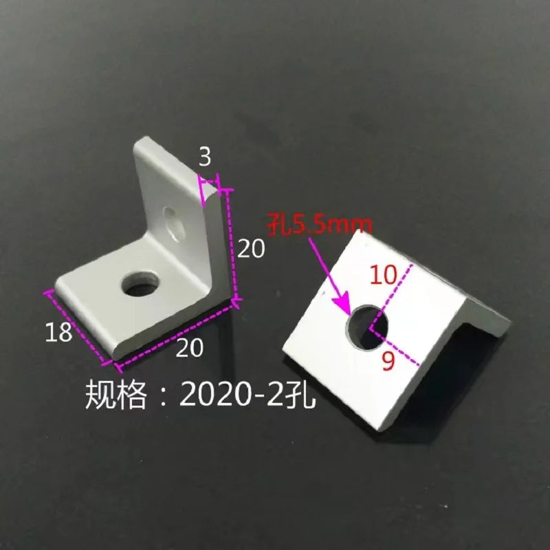 2020 piezas de fijación esquina vertical en ángulo recto 10PCS 