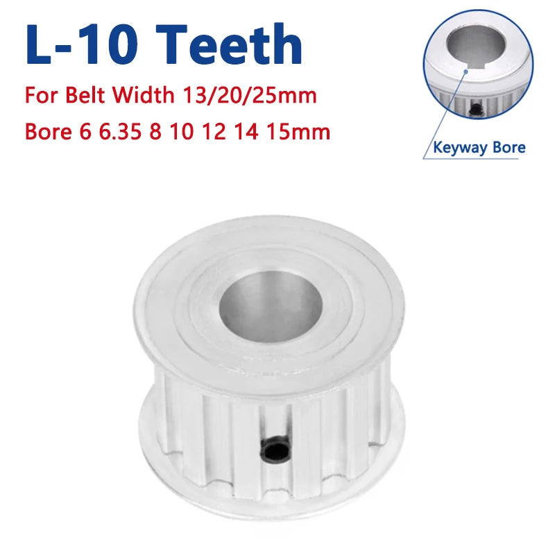 L Timing Pulley Synchronous Wheel - 10 Teeth Aluminium 10T for Belt