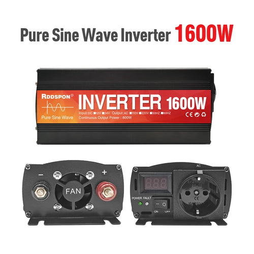 Pure Sine Wave Inverter – 12V/24V DC to 220V AC with 1600W/2000W