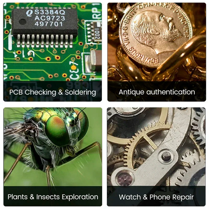 1-1600X Digital Microscope with 9-Inch HD Display and Dual LED Light Source for Soldering and Repair