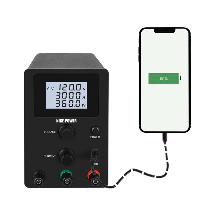 Laboratory DC Power Supply, 120V 3A Adjustable Switching