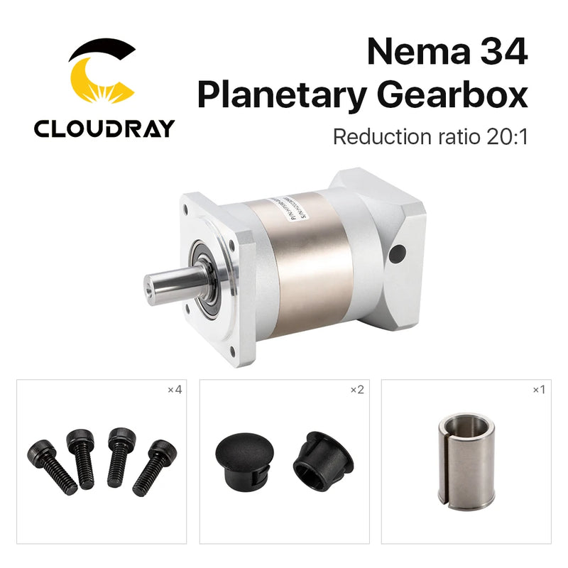 Reductor de velocidad del Motor de caja de cambios planetaria Cloudray Nema34 Ratio 20:1 con 