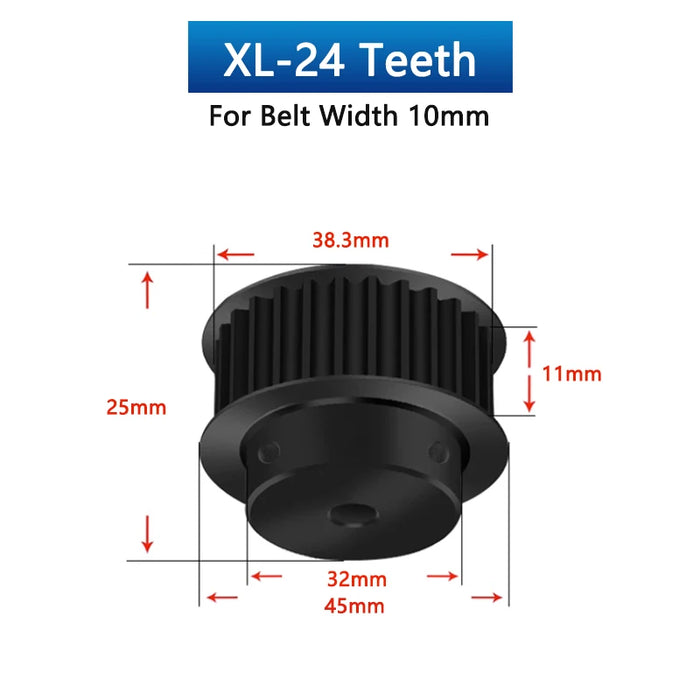 XL Timing Pulley – BF Type, Trapezoidal Tooth, 24-26 Teeth