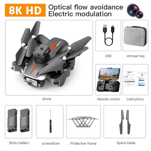 P11s RC Quadcopter - 8K Professional HD Dual Camera, 5G GPS, Obstacle Avoidance