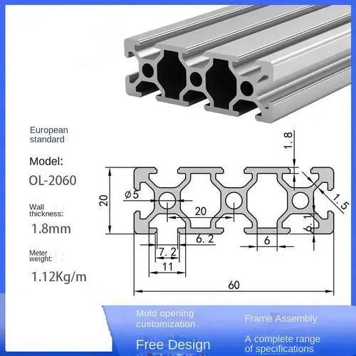 2020 2040 2060 3030 3060 4040 2080 20100 Perfil de aluminio con ranura en T