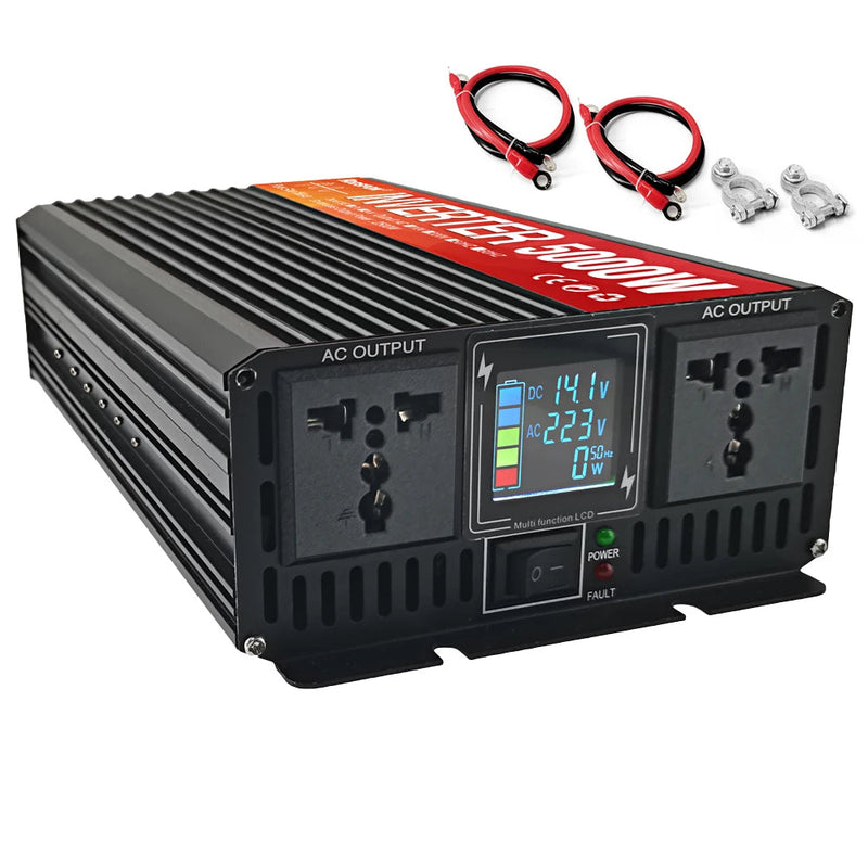 Pure Sine Wave Inverter 3000W 4000W 5000W Double Socket LCD