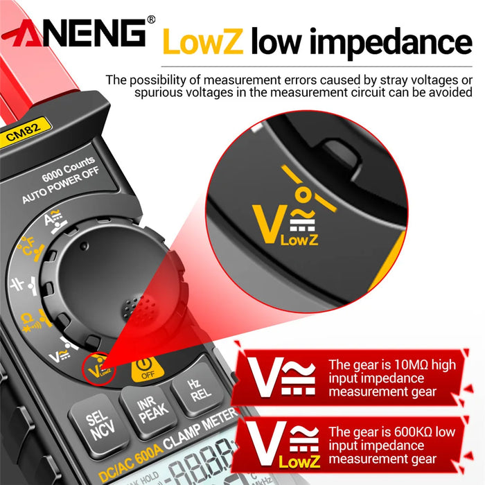 CM82 Digital clamp meter T-RMS Ammeter Voltage Car Amp Hz