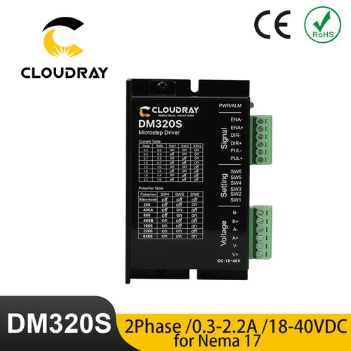 Nema 17 DM320S 2-Phase Stepper Motor Driver - 18-40V DC, 0.3-2.2A Output