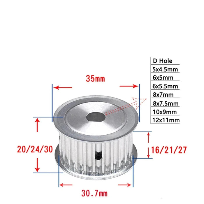 20 Teeth HTD5M Timing Pulley - 5M Synchronous Wheel with D Hole