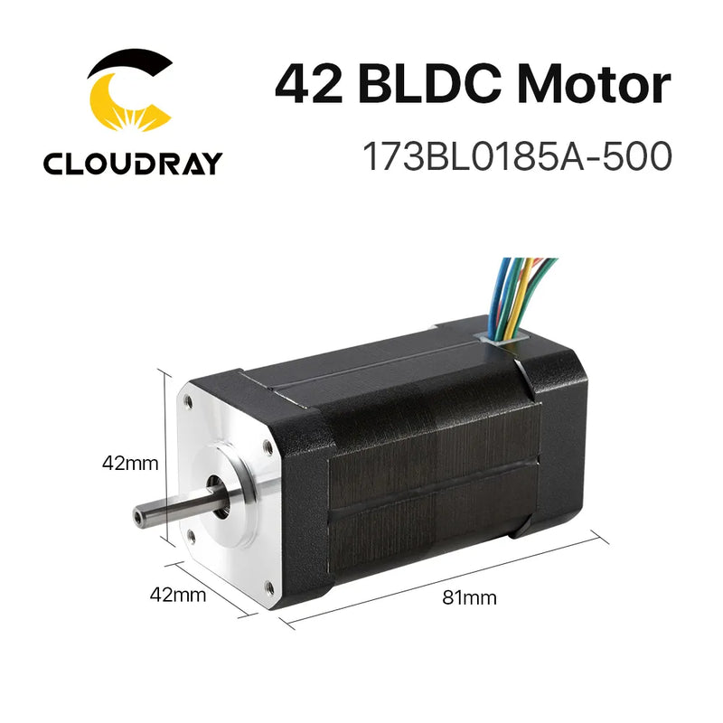 Motor BLDC Cloudray Nema17 77,5W 42mm Trifásico 4000Rpm 24VDC Cuadrado 