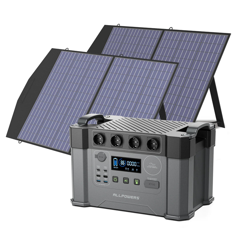 S2000 PRO 2400W Solar Generator Kit 1451Wh – Portable Power Station with 100W Foldable Solar Panel (4000W Surge)