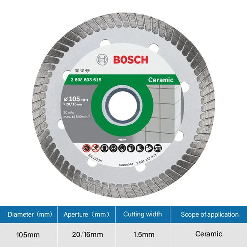 Bosch Diamond Cutting Disc 105mm – For Marble, Concrete, Brick, and Stone