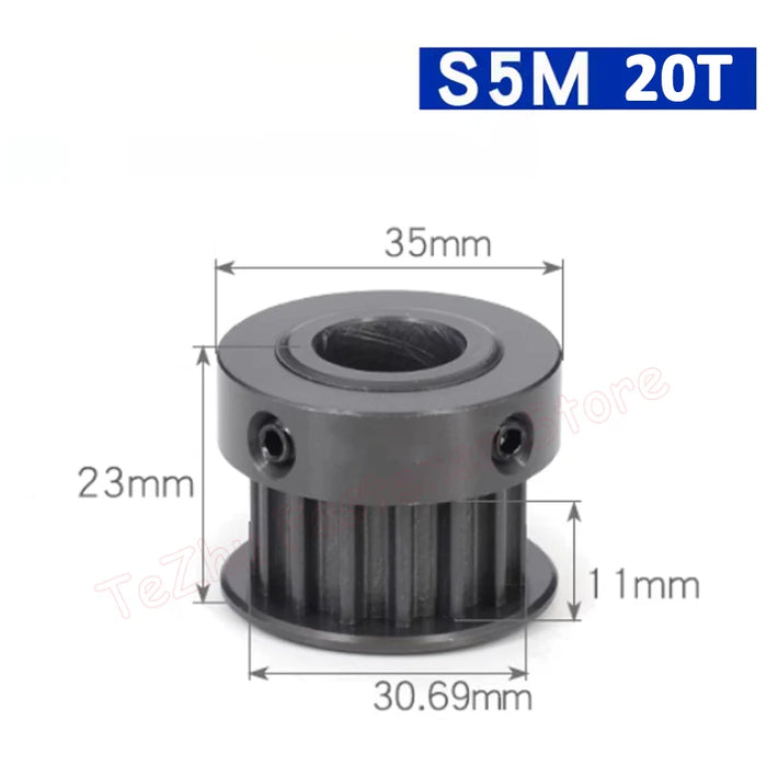 S5M Timing Pulley Synchronous Wheel (K Type) with 18, 19, and 20 Teeth